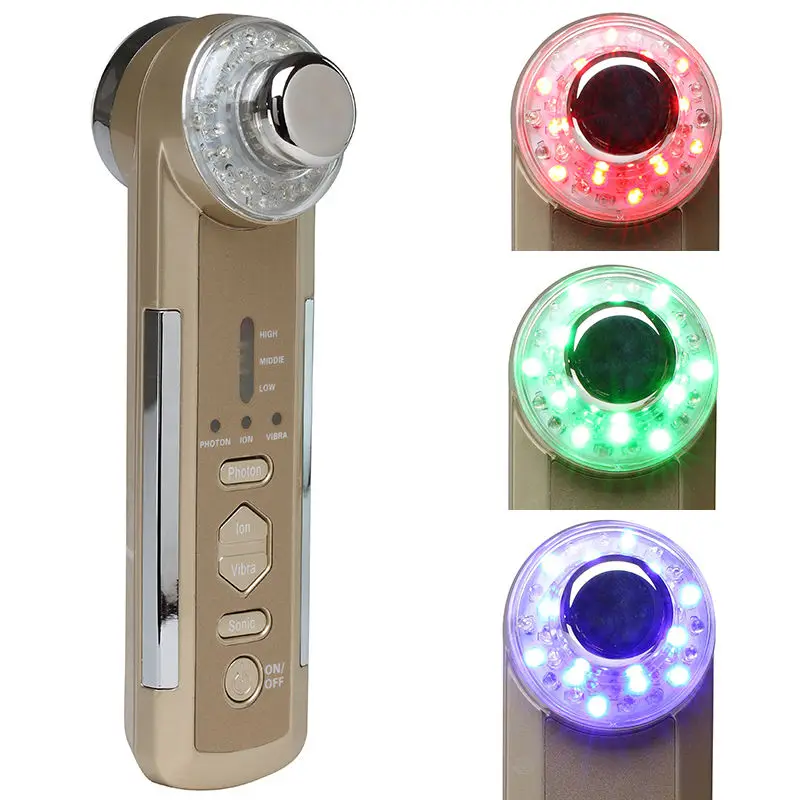 

Wholesale 2017 New Arrival 4in1 Photon Ultrasonic LED Electric Facial Massager Body Face Beauty Skin Care