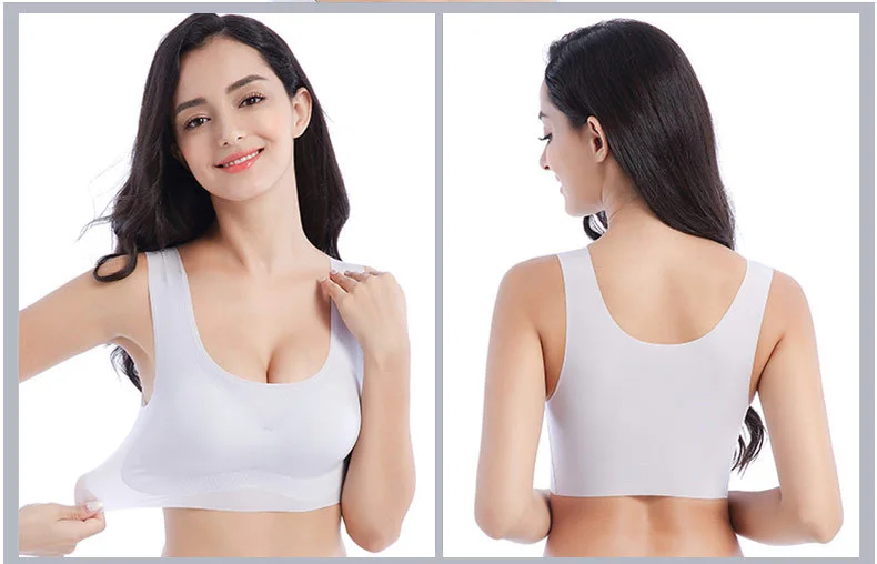 Queenral Plus Size Bras For Women Sexy Seamless Active Bra Big Size Vest Bralette 3XL 4XL 5XL 6XL Push Up Wire Free Brassiere   77