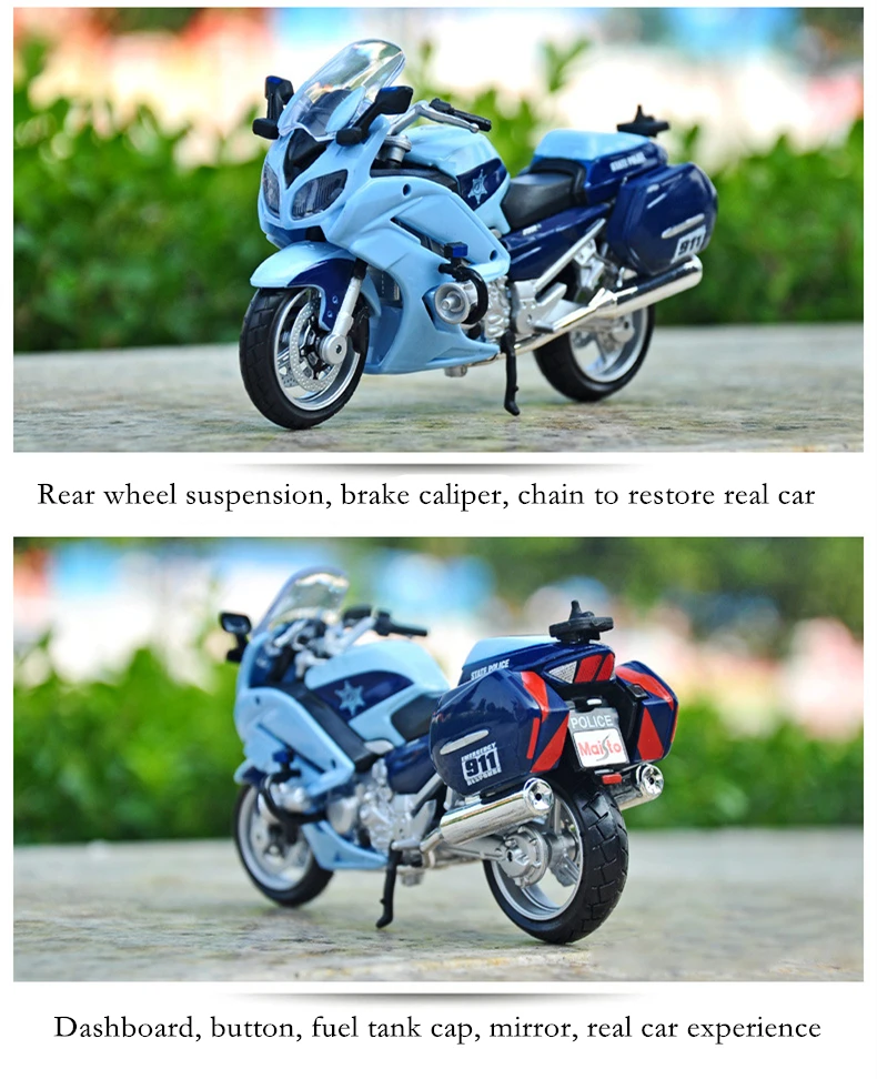 Maisto 1:18 BMW Yamaha полицейский Мотоцикл серия Silvardo авторизованный имитационный сплав модель мотоцикла игрушечный автомобиль