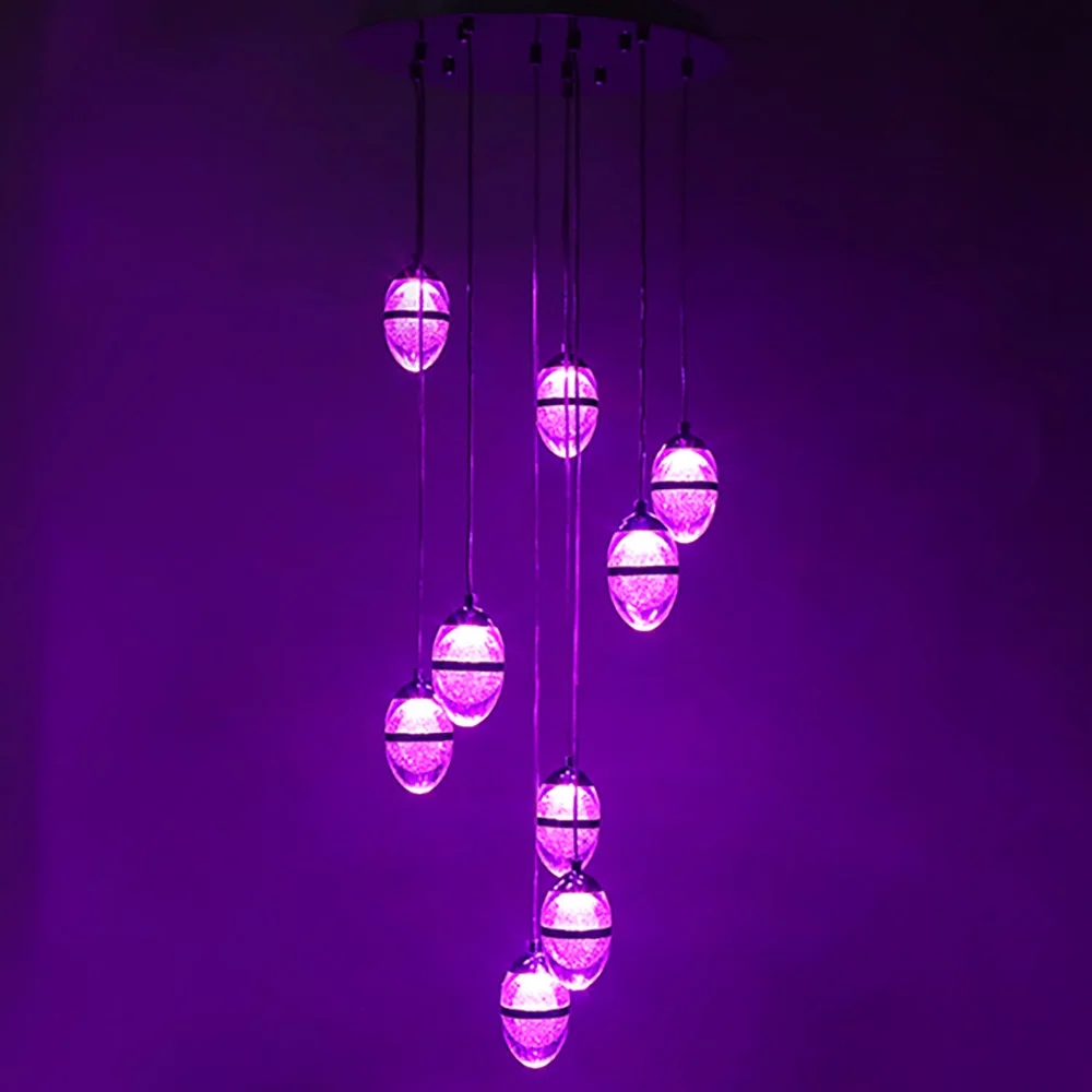 

IPROLED RGB+CCT brightness dimmable color changing control by remote or smart phone K9 crystal Ostrich egg LED ceiling light