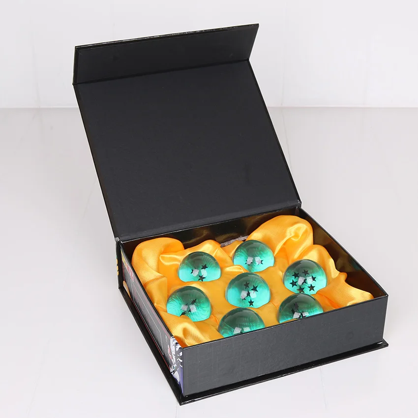 3 комплекта, 3,5 см, Dragon Ball Z, новинка, в коробке, драконий жемчуг, 7 звезд, набор хрустальных шаров, шары Dragon Ball Z, полный комплект - Цвет: blue with box