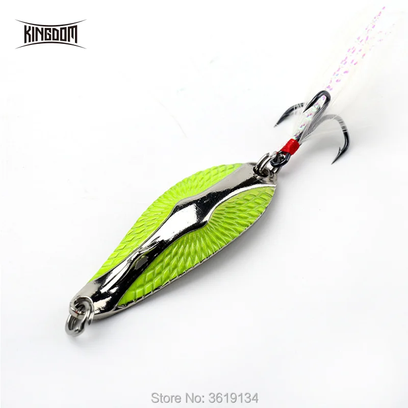Spinner Spoon Lures Kingdom For Fishing Feather-Hook Hard Baits Metal-Material with Full-Aqueous-Layer