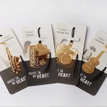 Музыкальные инструменты Закладка тонкий маркадор металлическая Закладка креативный marcadores marcapaginas segnalibro материал escolar papela
