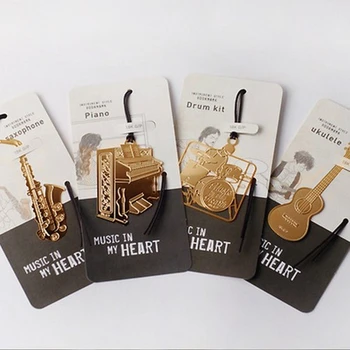 

Musical instruments bookmark fine marcador metal marque page Creative marcadores marcapaginas segnalibro material escolar papela