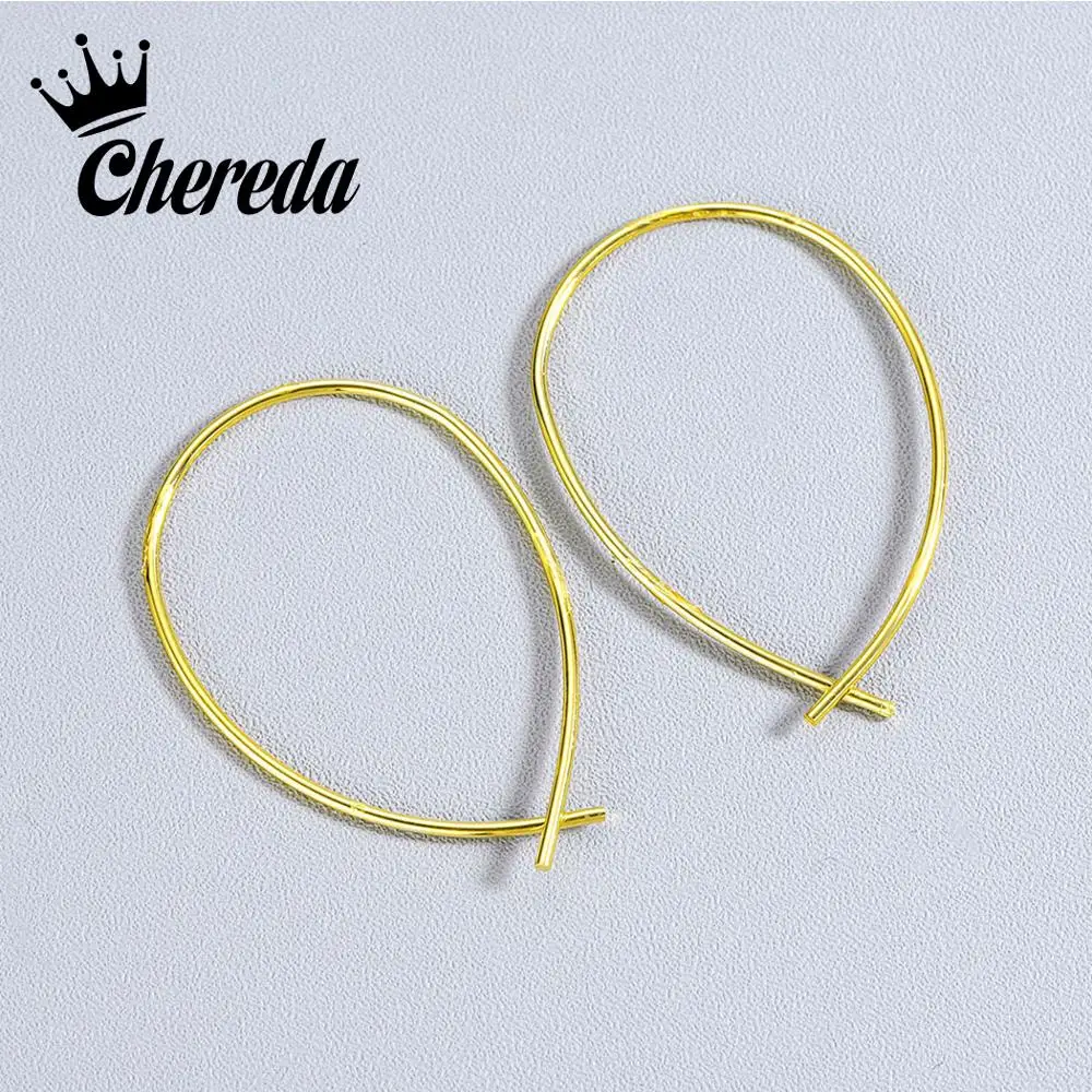 

Chereda Simple Design Round Hoop Earring for Women Punk Geometric Earrings Wedding Gift