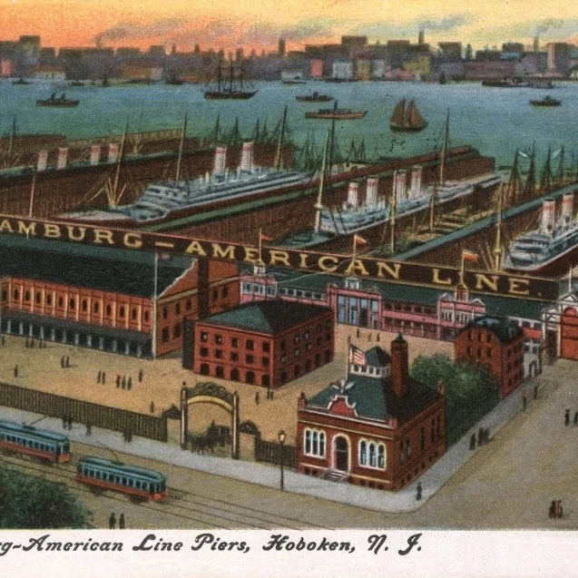 Hamburg-American Line Piers  Hoboken  New Jersey  Usa Poster Print By Mary Evans Pharcide (24 X 18)