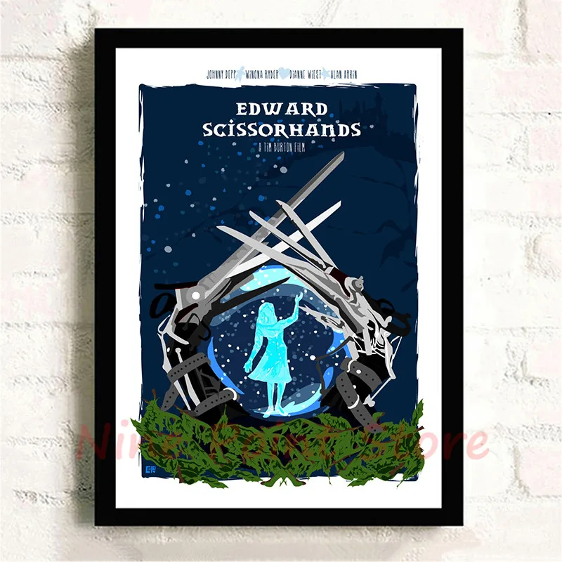 Classic movie Edward Scissorhands Classic Coated paper bar home decoration wall sticker Frameless