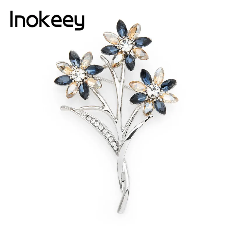 

Inokeey Little Tree Rhinestone Brooch Pins Elegant Wedding Brooch Gift