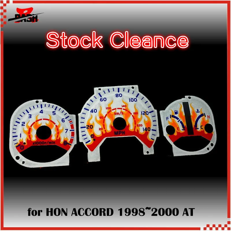 

DASH EL Glow Gauge for Accord 1998 2000 Automatic Sound Activated Flame design 140 MPH 8000 RPM US version