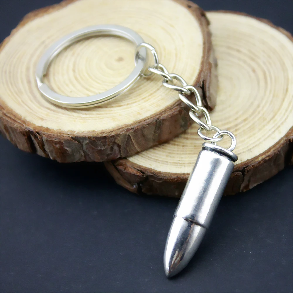 

3Pcs Key Chain Bullet Keychain Bullet Key Chain Keychain Weapon Metal Car Key Chain Ring Holder Souvenir Gift 35*8mm B10782