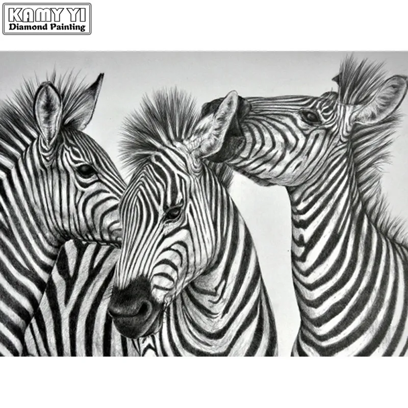 HUACAN-Diamond-Embroidery-Animal-5D-Diamond-Painting-Cross-Stitch-Zebra-Picture-Of-Rhinestones-Home-Decor-Christmas