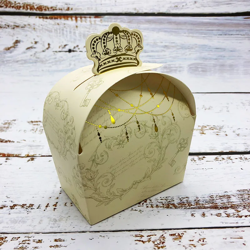 10 шт./партия Золотая бронзовая коробка для торта с короной Свадебные сувениры европейские коробки и упаковки вечерние сувениры драги коробка поставки