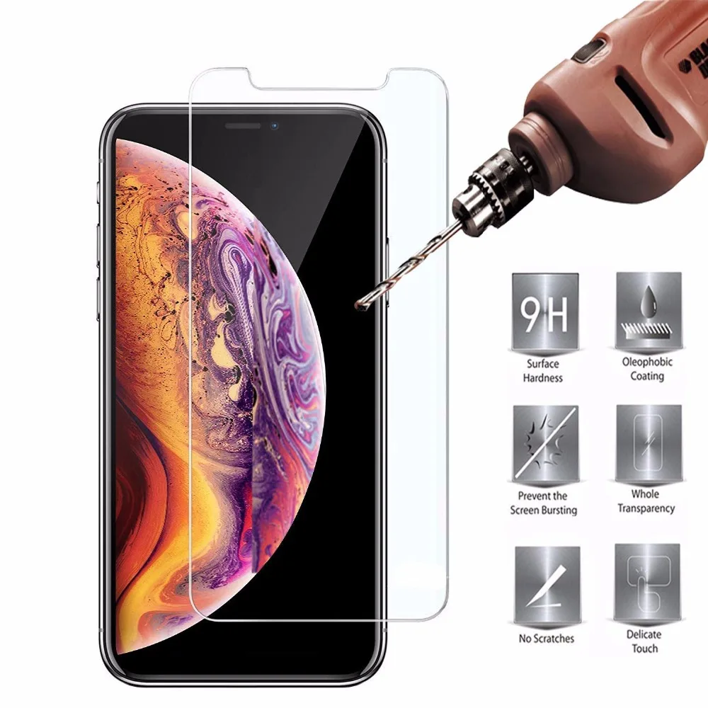9H Clear Tempered Glass For Apple iPhone 11 Pro Max Xs Max Xs Xr X 8 7
6 6S Plus 5 5S SE 5C Film Screen Protector Scratch-proof