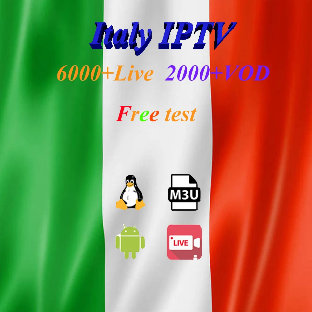 

1 year IPTV 2000+ free VOD Italy Subscription iptv Support Android m3u enigma2 TVIP 4000+Vod supported h96 max with adult