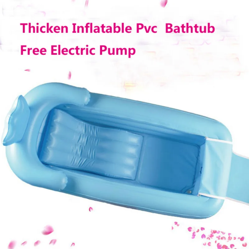 165x85x45cm Blue/Purple Thickening Big Inflatable Bathtub With Seat