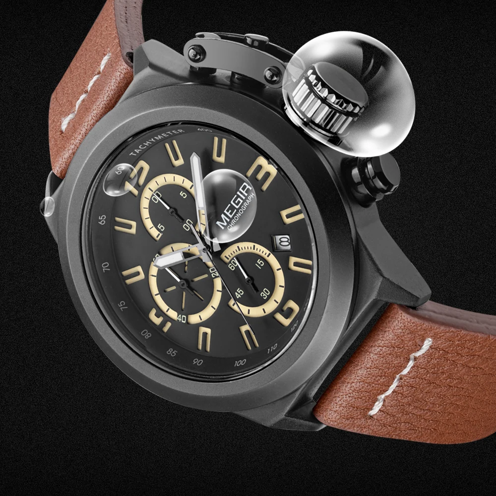 

MEGIR Luxury Brand Watches Men Sports Chronograph Quartz Male Watches Man Military Men Wrist Watch Clock Male Relogio Masculino