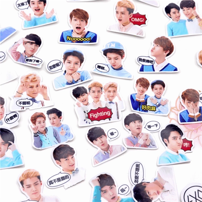 38pcs Creative kawaii self-madebig EXO boys stickers/ beautiful stickers /decorative sticker /DIY craft photo albums