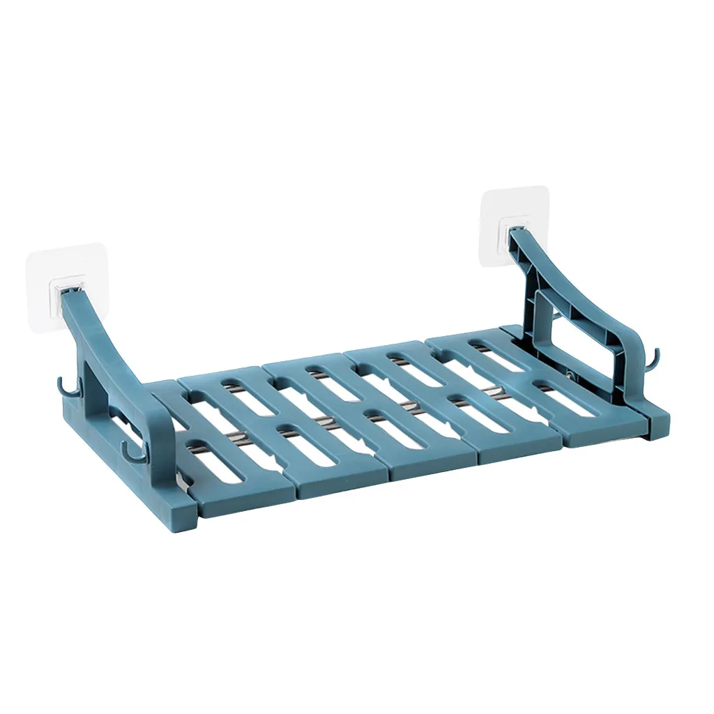 

NO perforating on the wall food shelf toilet multi-function plastic storage shelf 3-Tier Blue Storage Holder Shelves Z30607