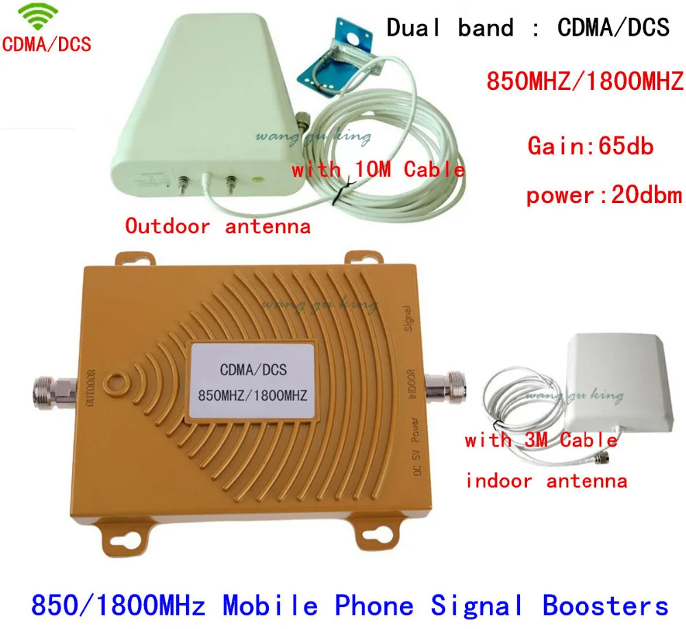 

Full Set GSM 850 4G LTE 1800 FDD Dual Band Repeater 65dB Gain CDMA 850mhz DCS 1800mhz Cellular Mobile Signal Booster Amplifier