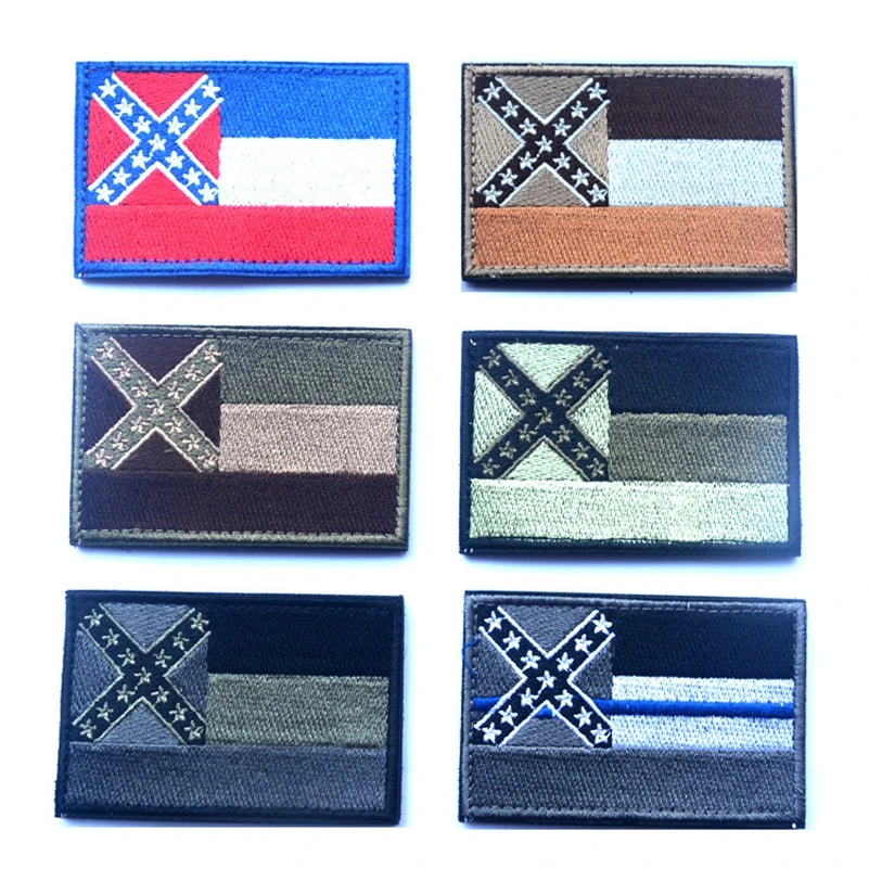 

30PCS Embroidered American Flag Daho State Badge 3D Tactical Badges Fabric US Army Badge Cloth Armband Military Badge Wholesale