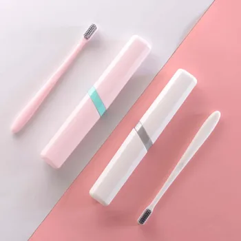 

Protect Toothbrush Tube Cover case Household Travel Portable Dustproof Toothbrush Cover Box with Toothbrush Travel Camping 1set