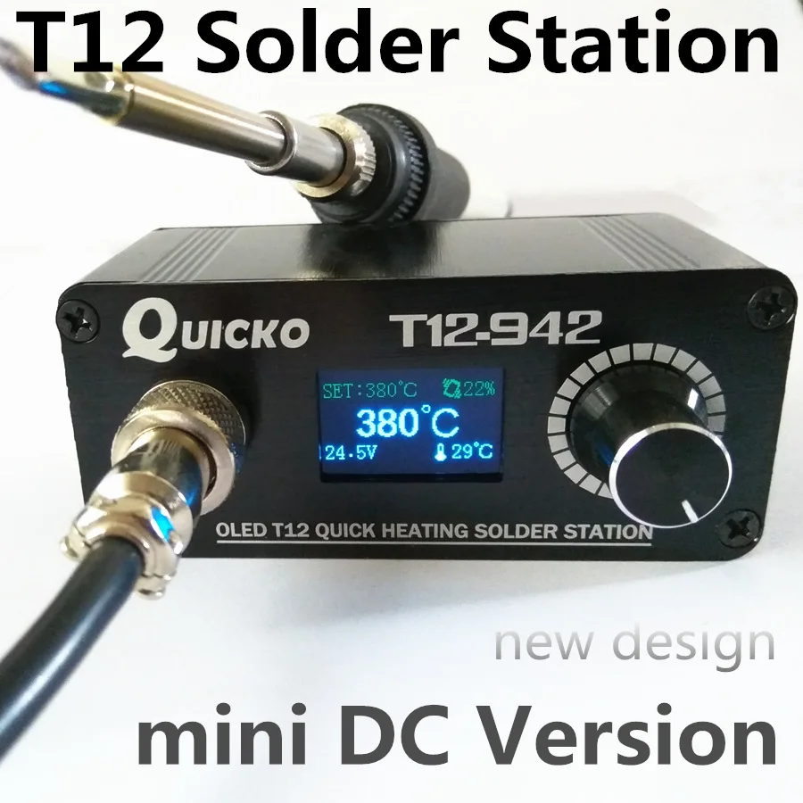 Beste MINI T12 OLED soldeerstation elektronische lassen ijzer 2018 Nieuwe ontwerp DC Versie Draagbare T12 Digitale Iron T12 942 QUICKO