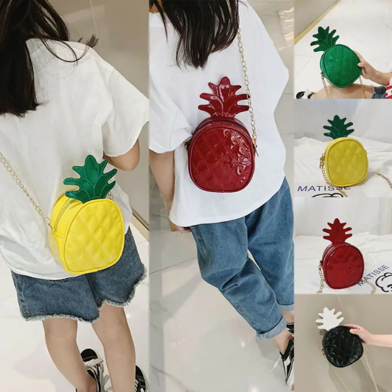 

Fashion Pineapple Kids Children Girl Handbag Small Cross Body Shoulder Bag 4 Colors