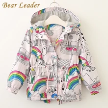 Bear Leader Girls Coats and Jackets Kids 2017 Autumn Brand Children For Girls Clothes Cartoon Print Outerwear Hooded For 3-7Y