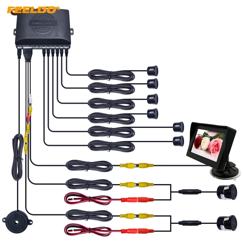 

Car Monitor 6-Sensor Parking Sensor Camera Dual Video Rearview Parking System