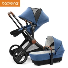 Babysing Baby Stroller High Landscape Can Sit & Lie 4 Wheels Baby Pram Foldable Luxury Infant Pushchair with Bassinet XGO New