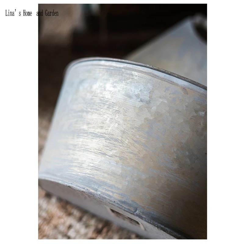 half round handmade vintage zinc planters (3)