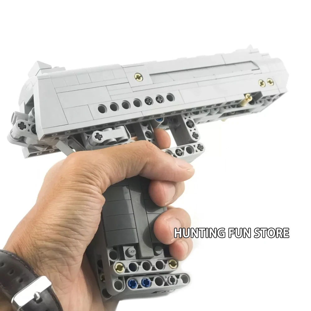 Price Fit Technic Series Gun Handgun Pistol Can Fire Bullets Set Desert Eagle M23 DIY Model Building Blocks Toys For Kids Boys Gifts