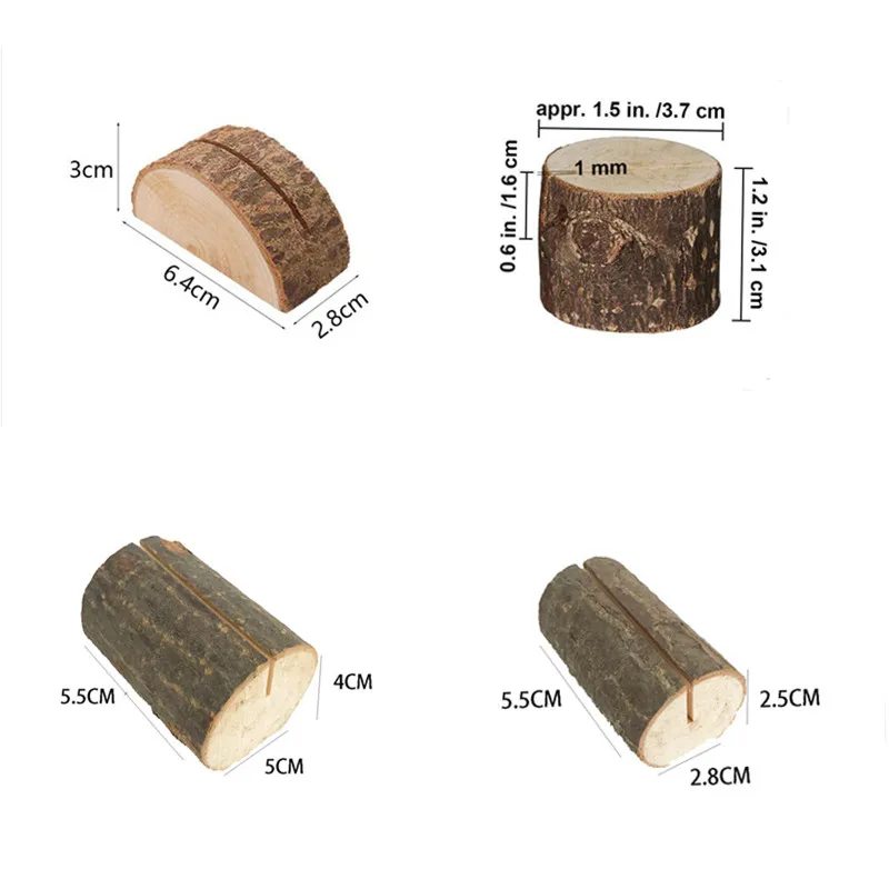 Деревенские Свадебные украшения деревянная карточка с именем и местом держатели форма для выпечки "пень" стенд номер имя стол меню держатель Вечерние