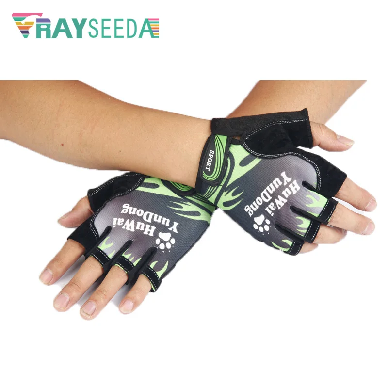 Rayseeda, перчатки для занятий тяжелой атлетикой на полпальца, спортивные перчатки для верховой езды, регулируемые, крутые, летние, для тренажерного зала, фитнеса, бега, велоспорта, перчатки для защиты ладони