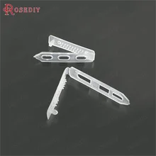 15608) 100 шт 40x8 мм 45x9 мм белые пластиковые зажимы для волос Diy Ювелирные изделия Аксессуары