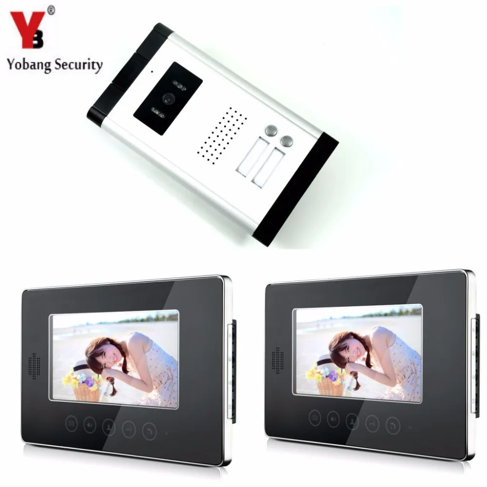 

Yobang Security 7"2 Units Video Intercom Household Apartment Entry Door Phone Kits Night VisionDoor Camera Interphone Doorbell