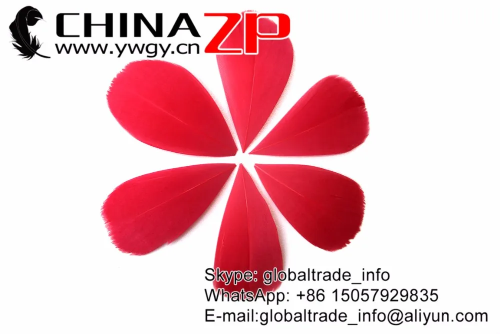 Trimmed Goose Feathers Jewerlry DIY Decorations-Red (1)