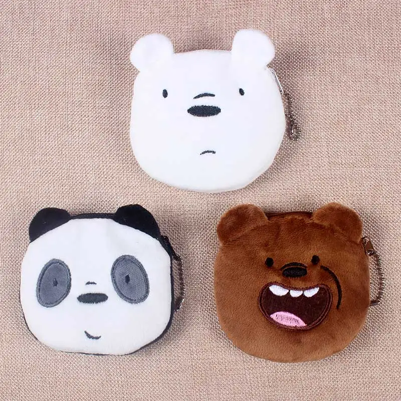 

Hot On Sale Kawaii Cartoon We Bare Bears Children New 2019 Plush Coin Purse Zipper Change Purse Wallet Kids Girl Women For Gifts