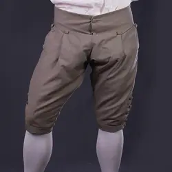 Cosplaydiy 17th века средневековый мужские Бриджи брюки колени Длина викторианской ретро Бриджи брюки Викинг военные брюки L320