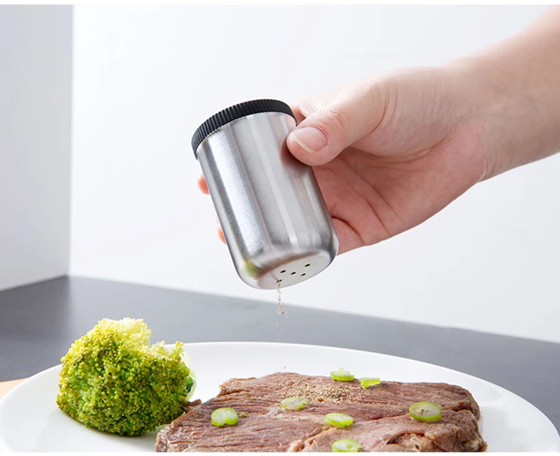 TUUTH Stainless Steel Condiment Container Sugar Salt Pepper Flour Cumin Seasoning Bottle Kitchen Herb Spice Tools B2