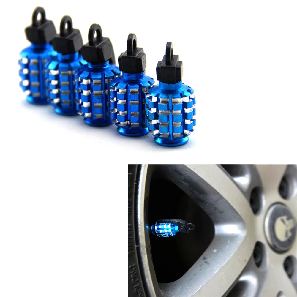 5pcs/lot Aluminum Car Motorcycle Bike Tire Tyre Valve Dust tems Caps