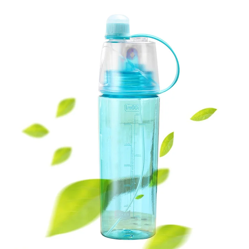 Mist Spray Water Bottle 600ml Portable Sport Water Bottle Anti Leak