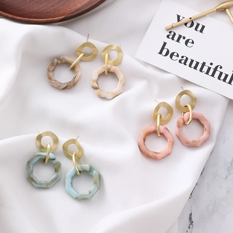 

Korean Irregular Earrings New Design Geometric Acetic Acid Earrings for Women Ear Jewelry Circle Acrylic Brincos 2019 Pendientes