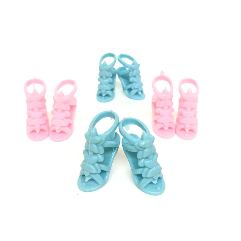 5Pairs/set Cute Girl Doll Shoes Bandage Bow High Heel Sandals For Dolls Accessories Kid Toy Children Best Birthday Gift