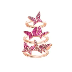 SWA RO 2019 года новый LILIA модные, в форме бабочки три кольца Устанавливает Элегантный Для женщин Оригинальные Любители мемориальные украшения