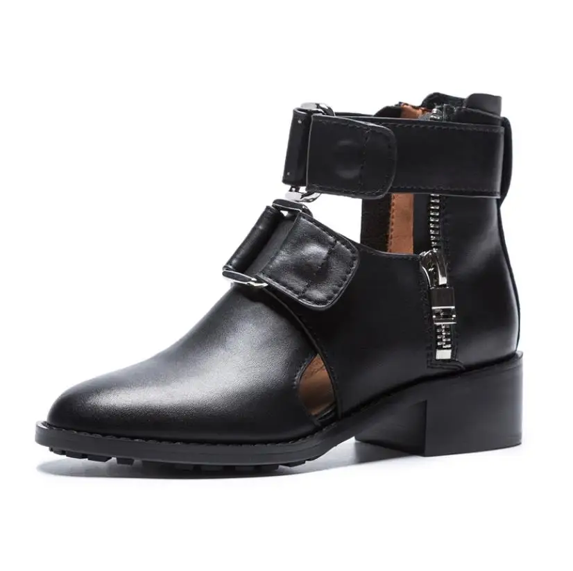 

Spring and fall fashion, thick and British style, short and hollow Martin boots