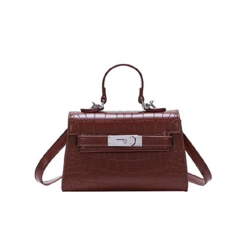 

Cross body bag female 2019 new tide new handbag crocodile pattern port wind retro single shoulder small square bag