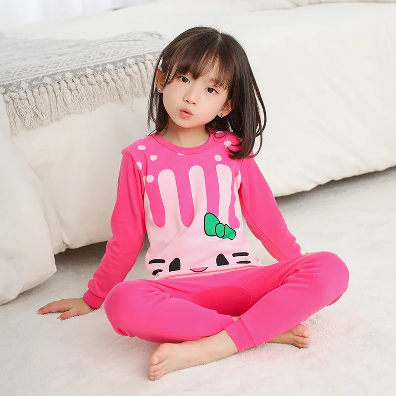 New Autumn Boys Girls Sleepwear Cartoon Pajamas Sets Long Sleeved Pyjamas Kids Children's Homewear Night Suit Pijama Infantil