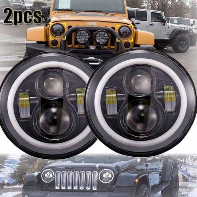 Dot Sae E9 2pc 7 Hi Lo H4 H13 Led Headlight For Jeep Wrangler 97 Dot Sae E9 2pc 7 Hi Lo H4 H13 Led Headlight For Jeep Wrangler 97 2016 Jk Lj Cj Tj Dodge Land Rover H1