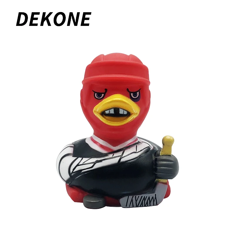 

Ice Hockey player Duck Cute Cartoon PVC Material Kids Entertainment Multifunction Bathing Parent-child Interaction Safe Toy